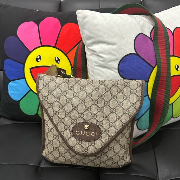 Gucci Handbags - Gucci Beige and Brown Crossbody Bag